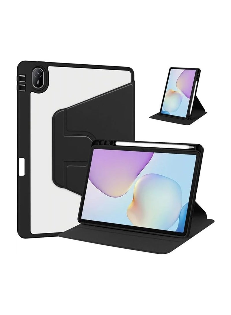 Compatible with Huawei MatePad 11.5 inch 2025 Tablet Case with Pencil Holder, 360° Rotation  Auto Wake/Sleep, Folio Stand Case with Flexible Viewing Angles (Black)